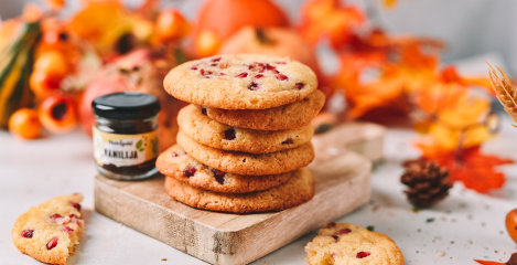 Lemon & Pomegranate White Chocolate Cookies