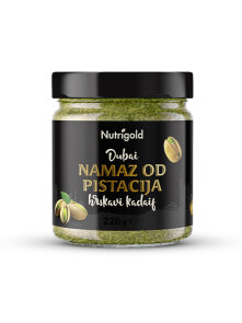 Nutrigold pistachio spread in a glass jar of 220g