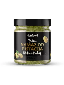 Nutrigold pistachio spread in a glass jar of 220g
